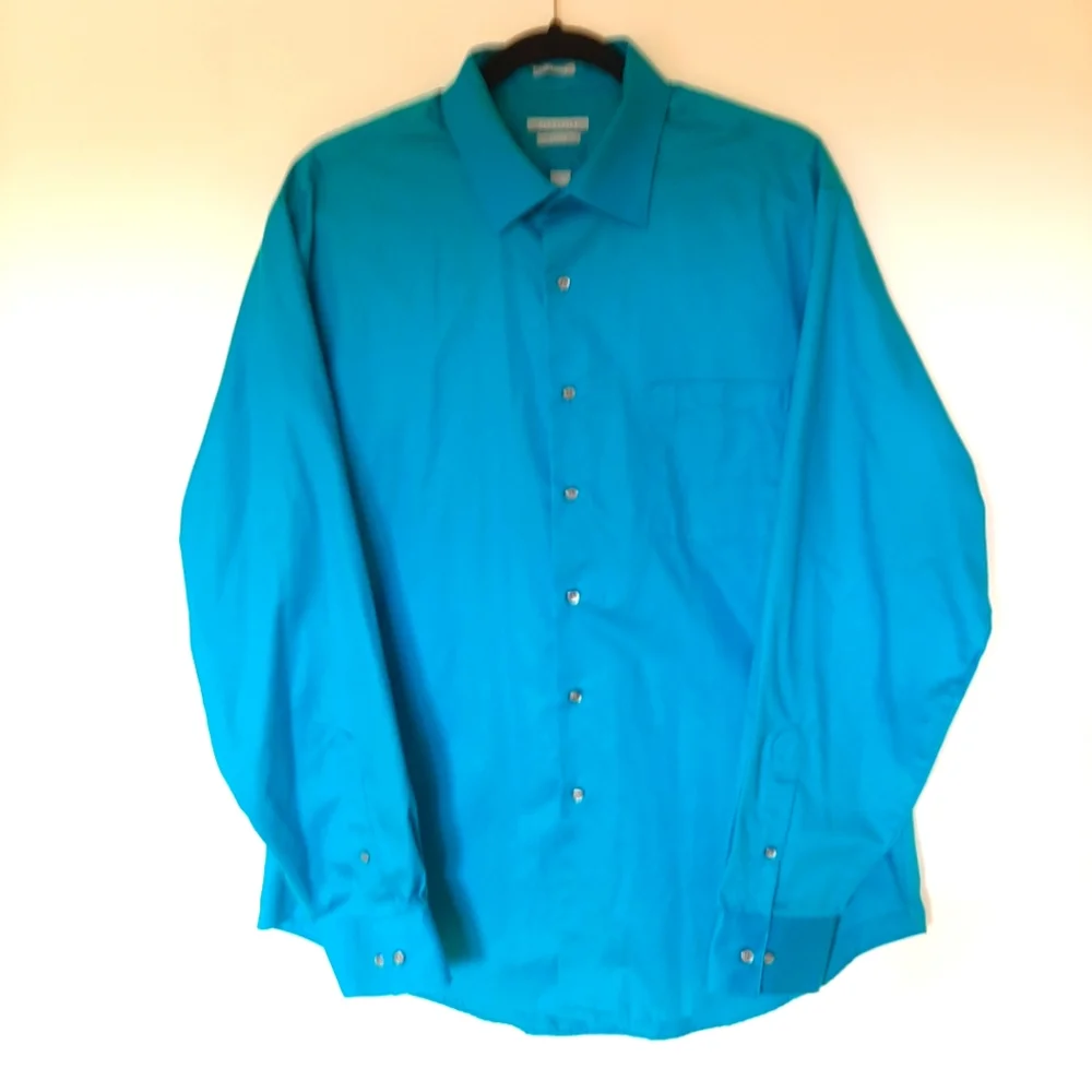 Petrol colored long sleeved fitted dress shirt LIKE NEW - Picture 1 of 4